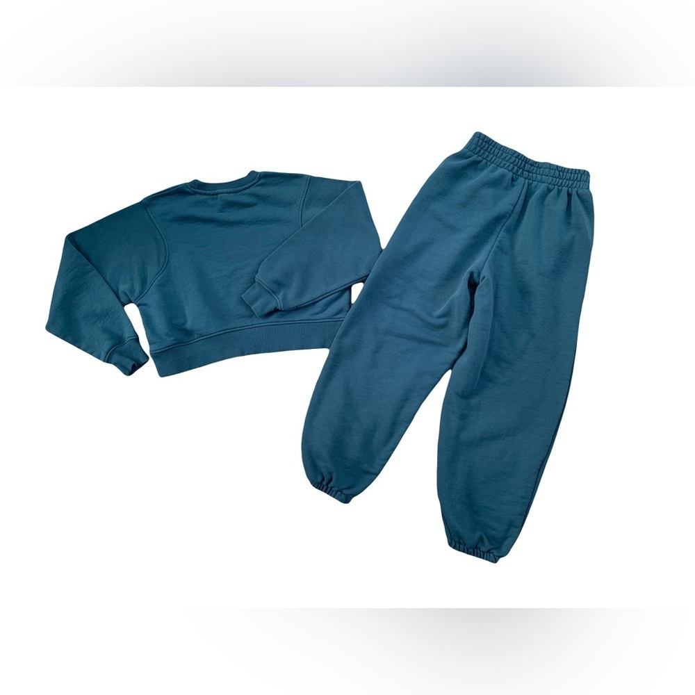 Zara Size 11-12 Teal Two Piece Sweatshirt And Sweatpants Sweat Set - Picture 3 of 9